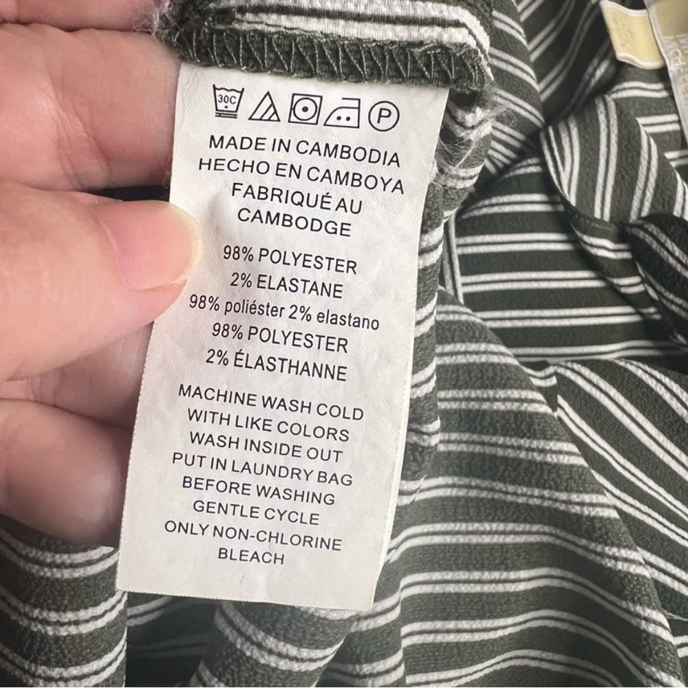 Michael Kors - Green and White Striped Blouse - Size Small - Picture 6 of 8